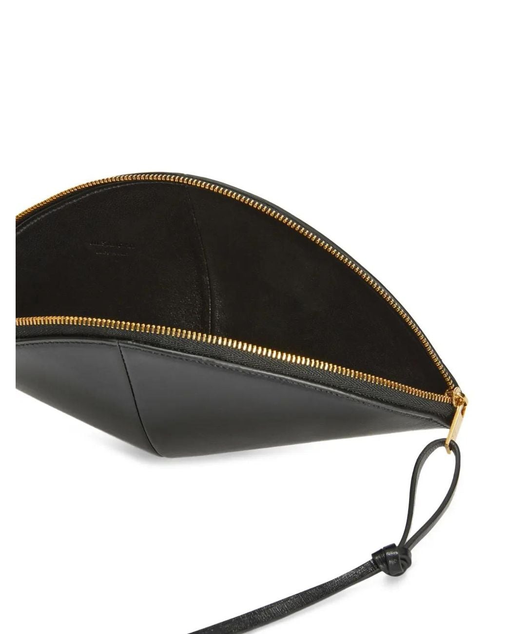 Jil Sander Black Curve Clutch Bag