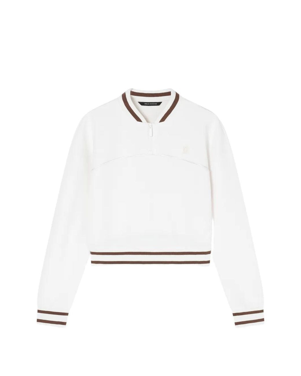 ARMANI EXCHANGE White Striped-Trim V-Neck Sweater