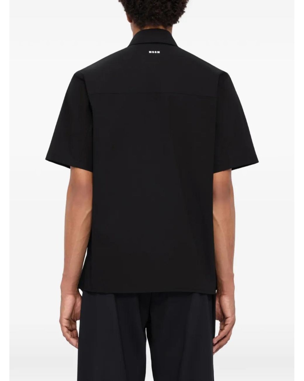 MSGM Black Chemise À Manches Courtes for men