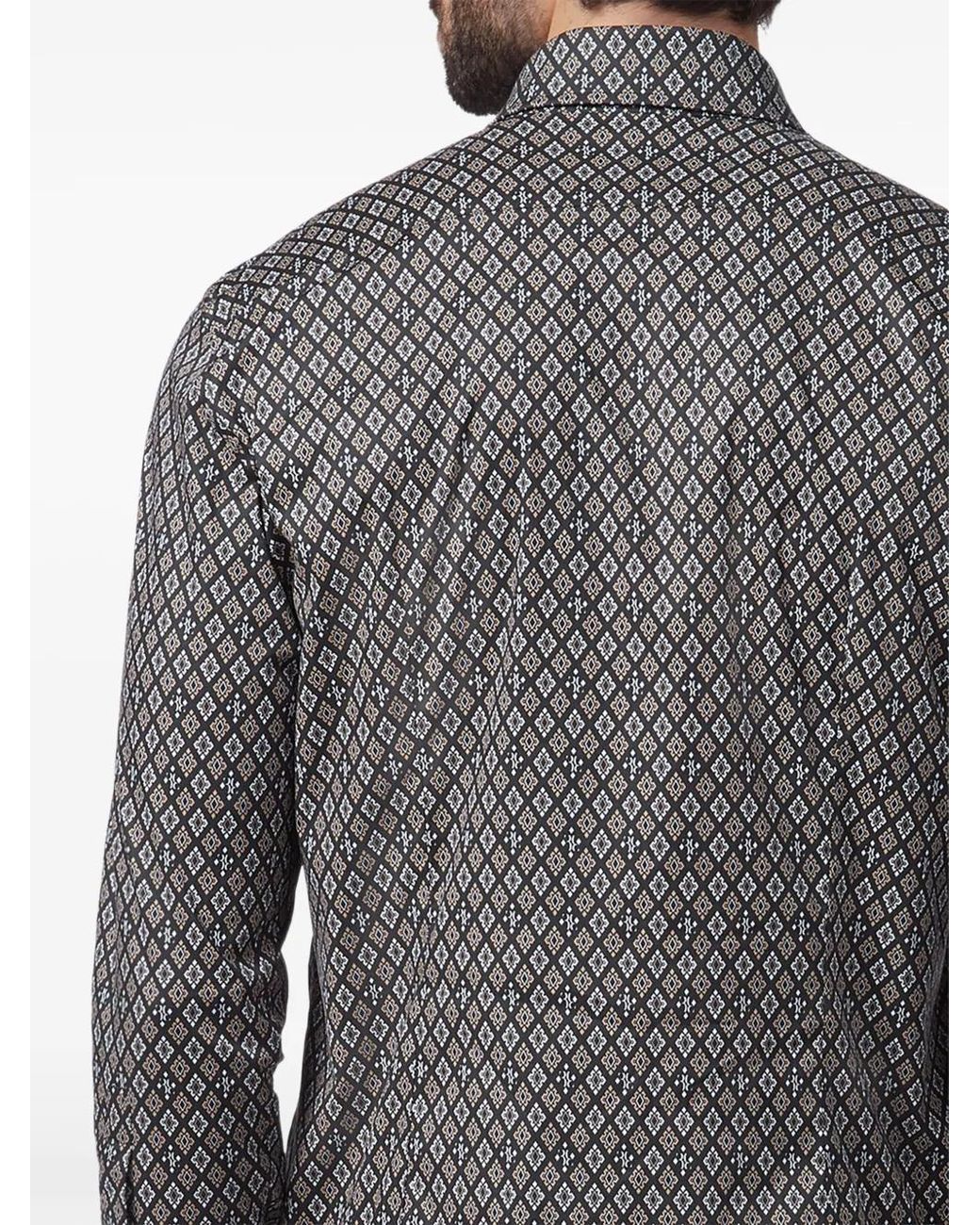 Billionaire Gray Chemise À Motif Géométrique for men