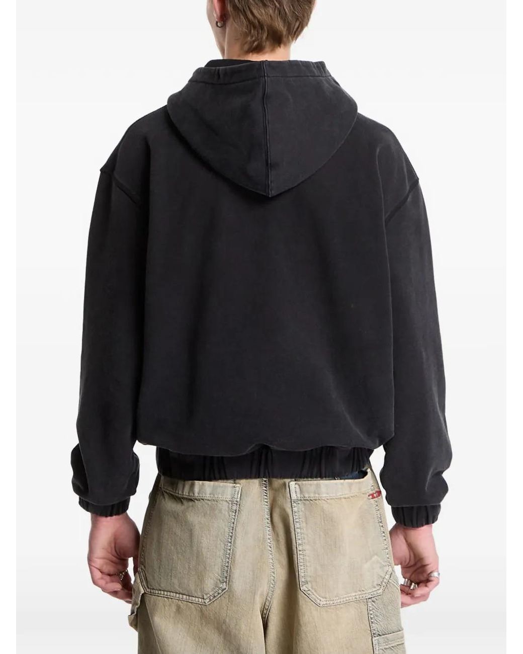 Prosto. Black Splash Washed Logo-Print Hoodie for men