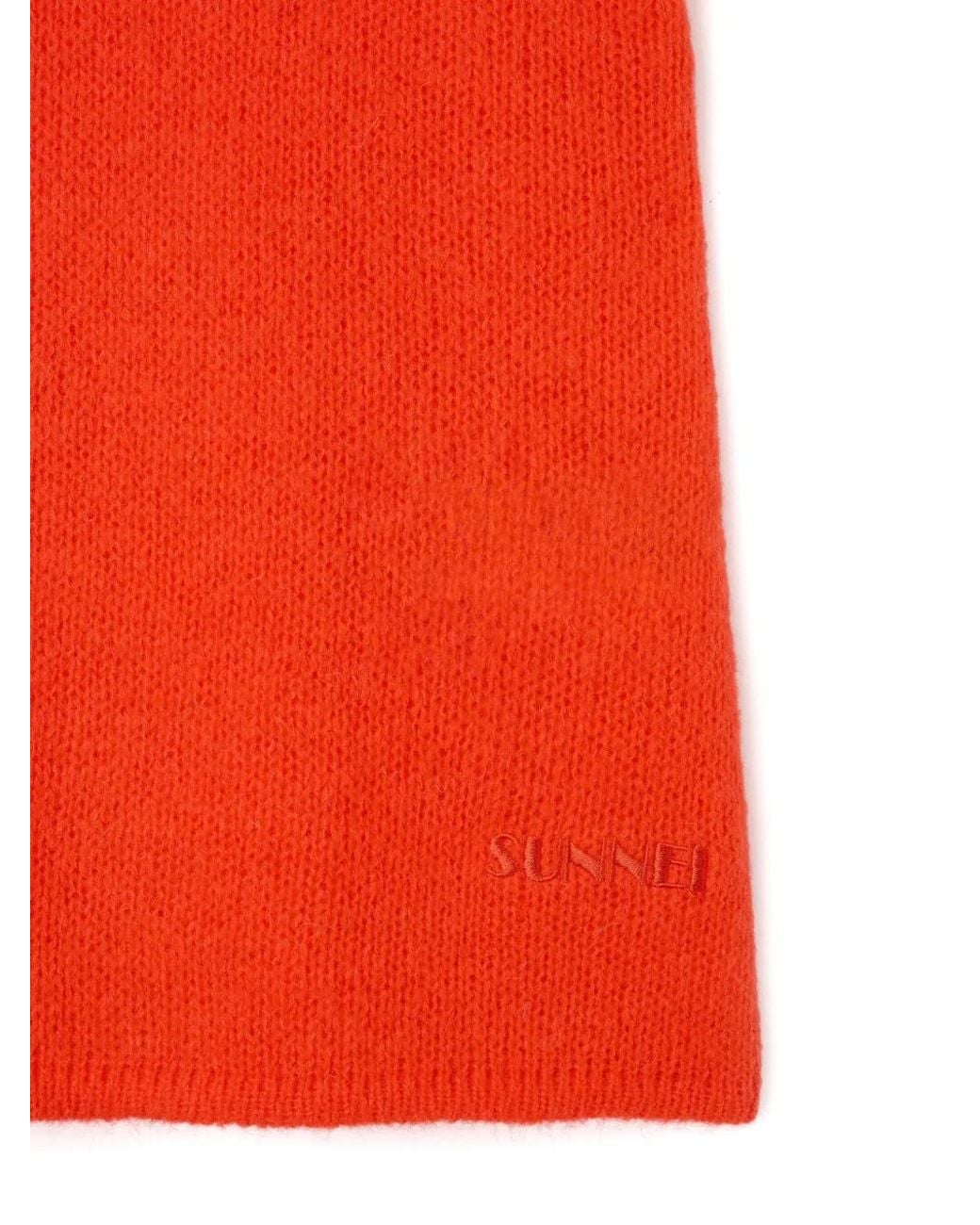 Sunnei Orange Haut En Mohair Mélangé