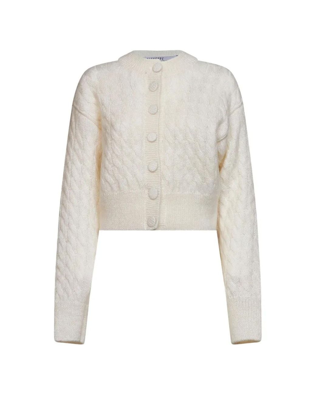 GIUSEPPE DI MORABITO White Cable-Stitch Knit Cardigan
