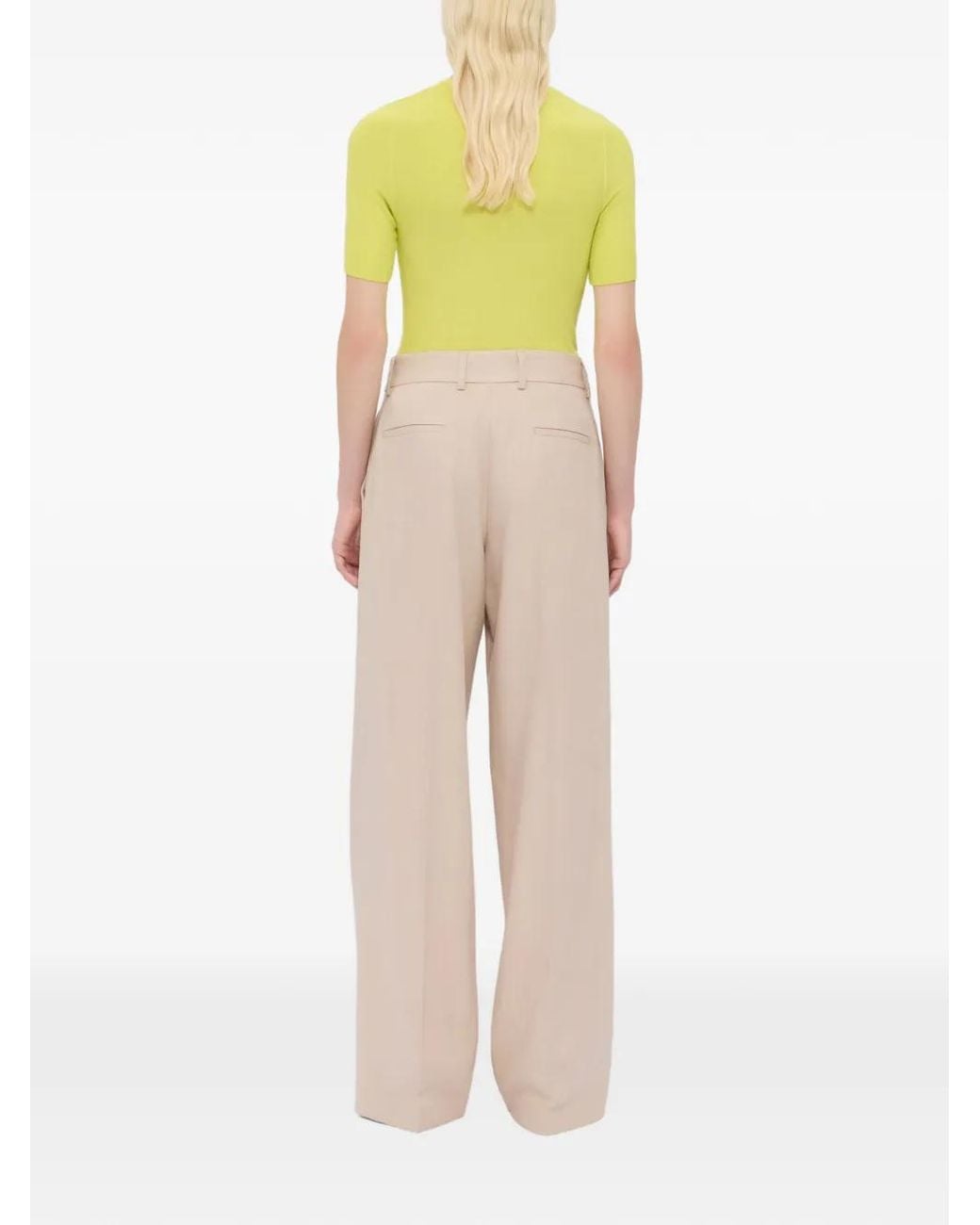 MSGM White Pantalon À Coupe Ample