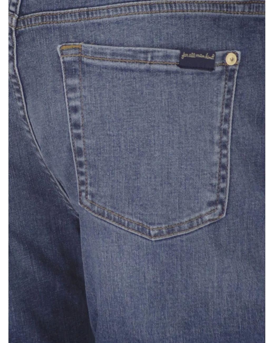 7 For All Mankind Blue Five-Pocket Jeans