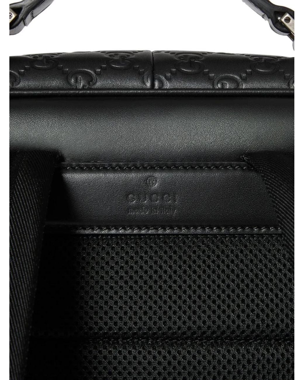 Gucci Black Gg Emblem Backpack for men