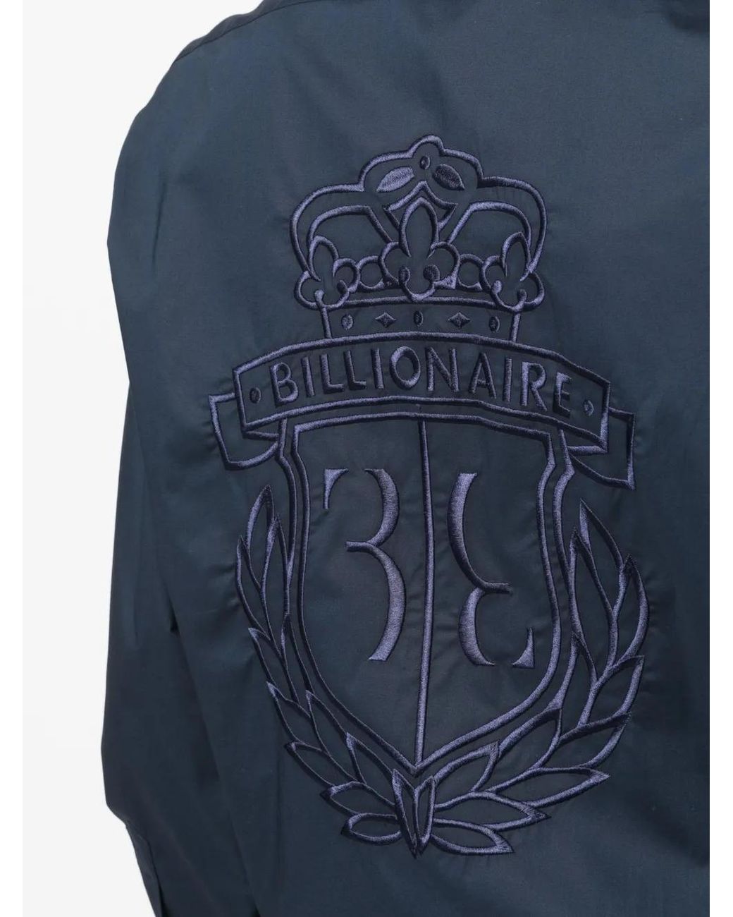 Billionaire Blue Logo-Embroidered Cotton Shirt for men