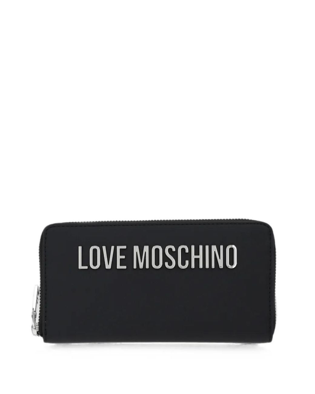 Love Moschino Black Logo-Plaque Zip Wallet