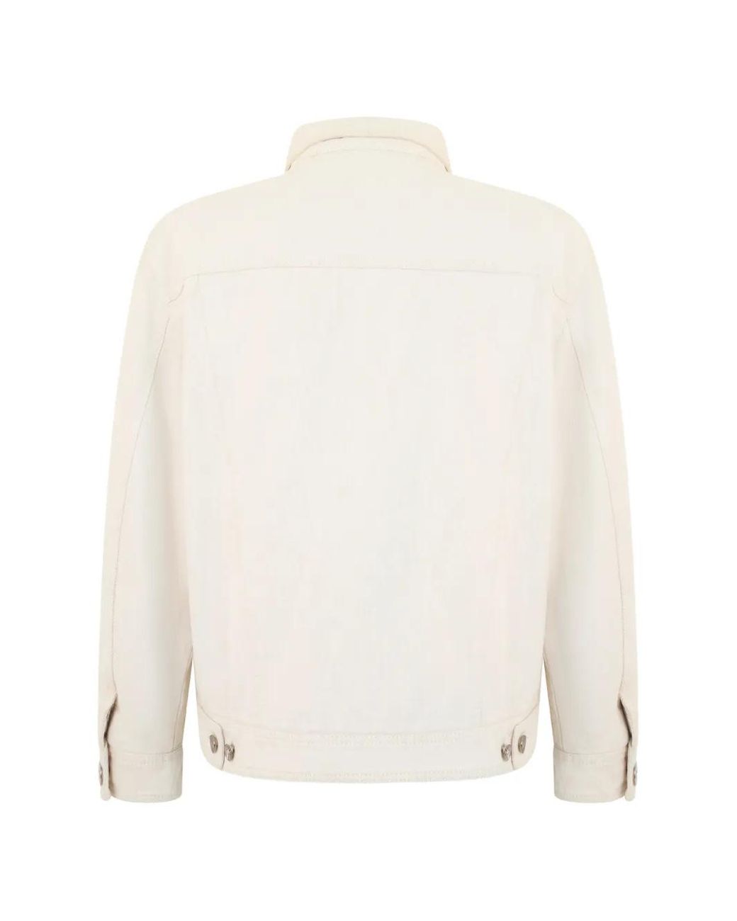 Moorer White Ardea Button-Up Denim Jacket