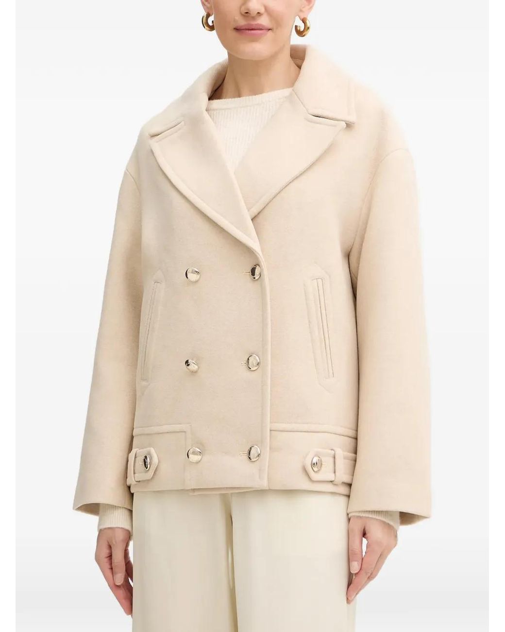 Morgan Natural Double-Breasted Coat
