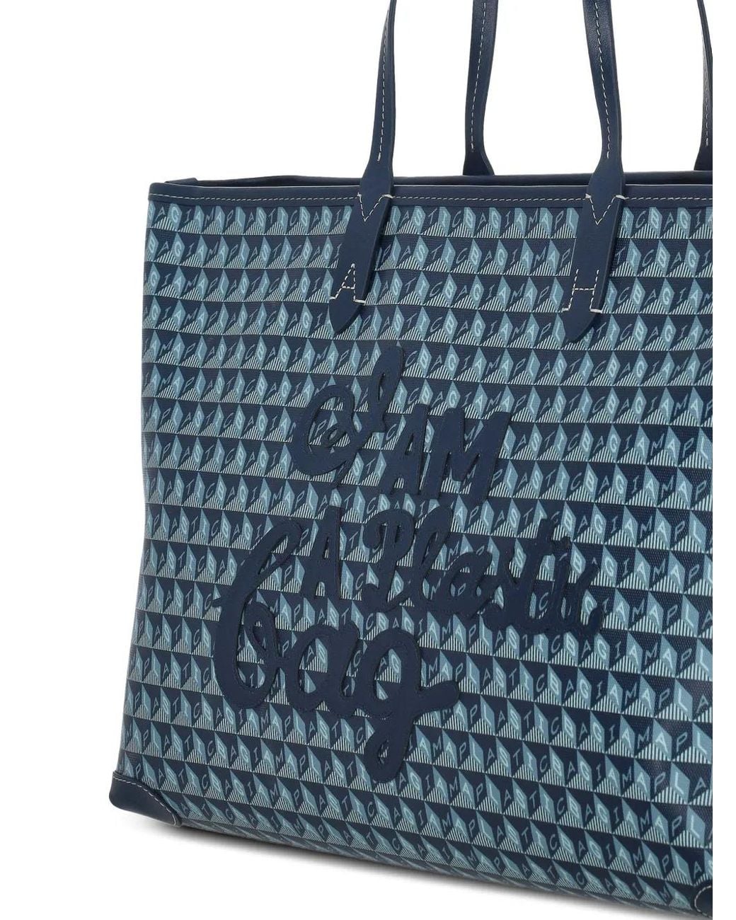 Anya Hindmarch Blue Printed Handle Shoulder Bag