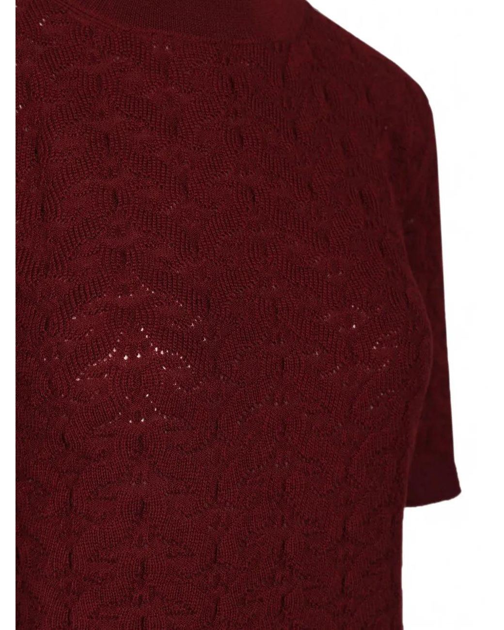 Etro Red Wool Mock-Neck Sweater With Paisley Detailing
