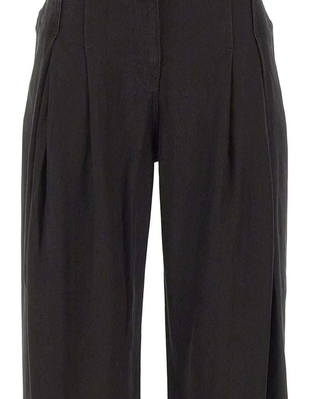 IRO Black Flowy Pleated Trousers