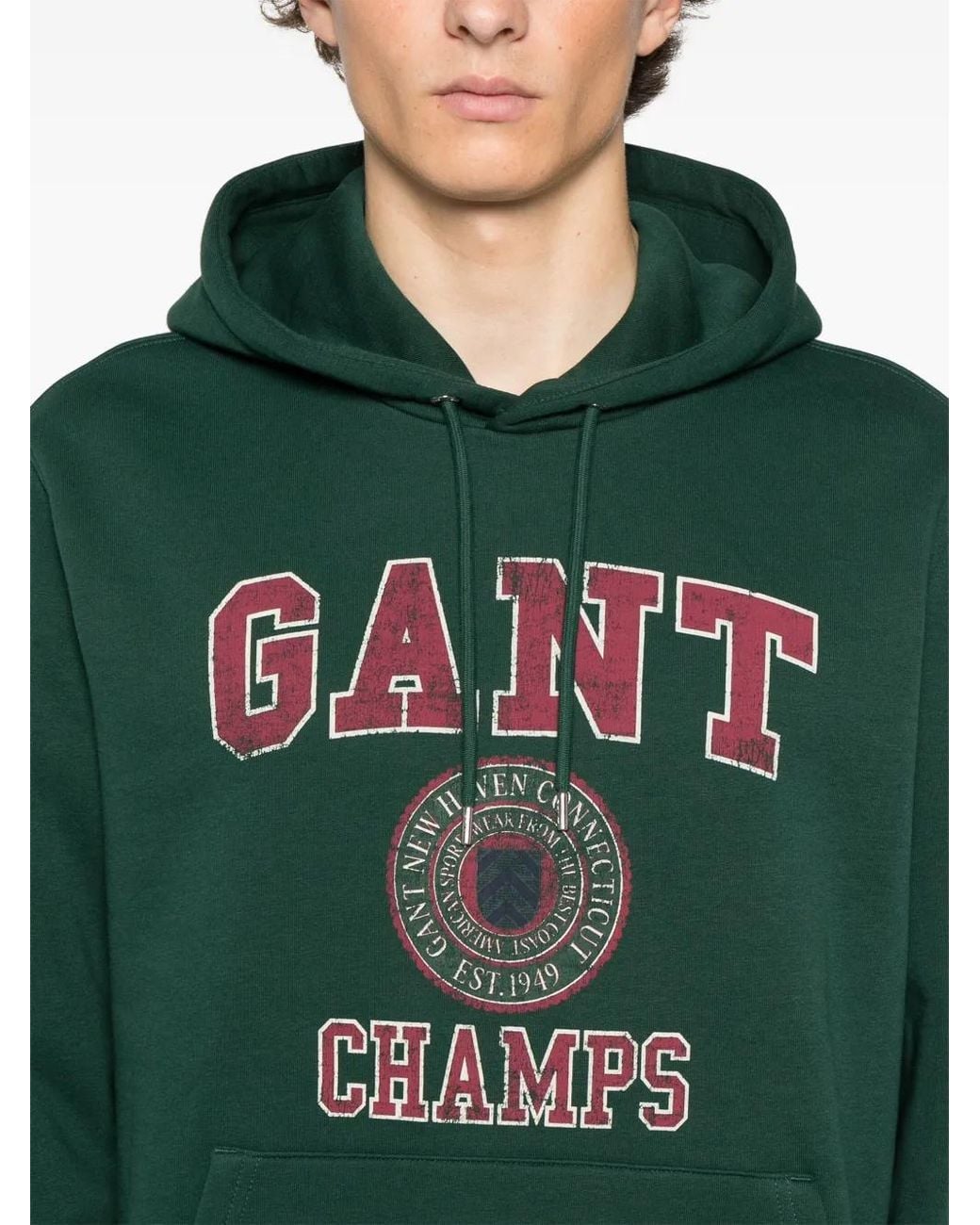 Gant Green Logo-Print Hoodie for men
