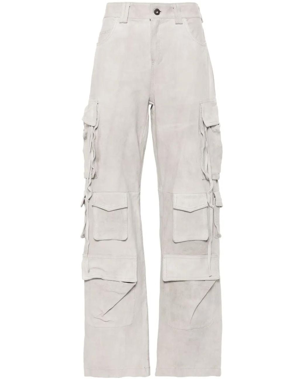 Salvatore Santoro White Suede Cargo Trousers