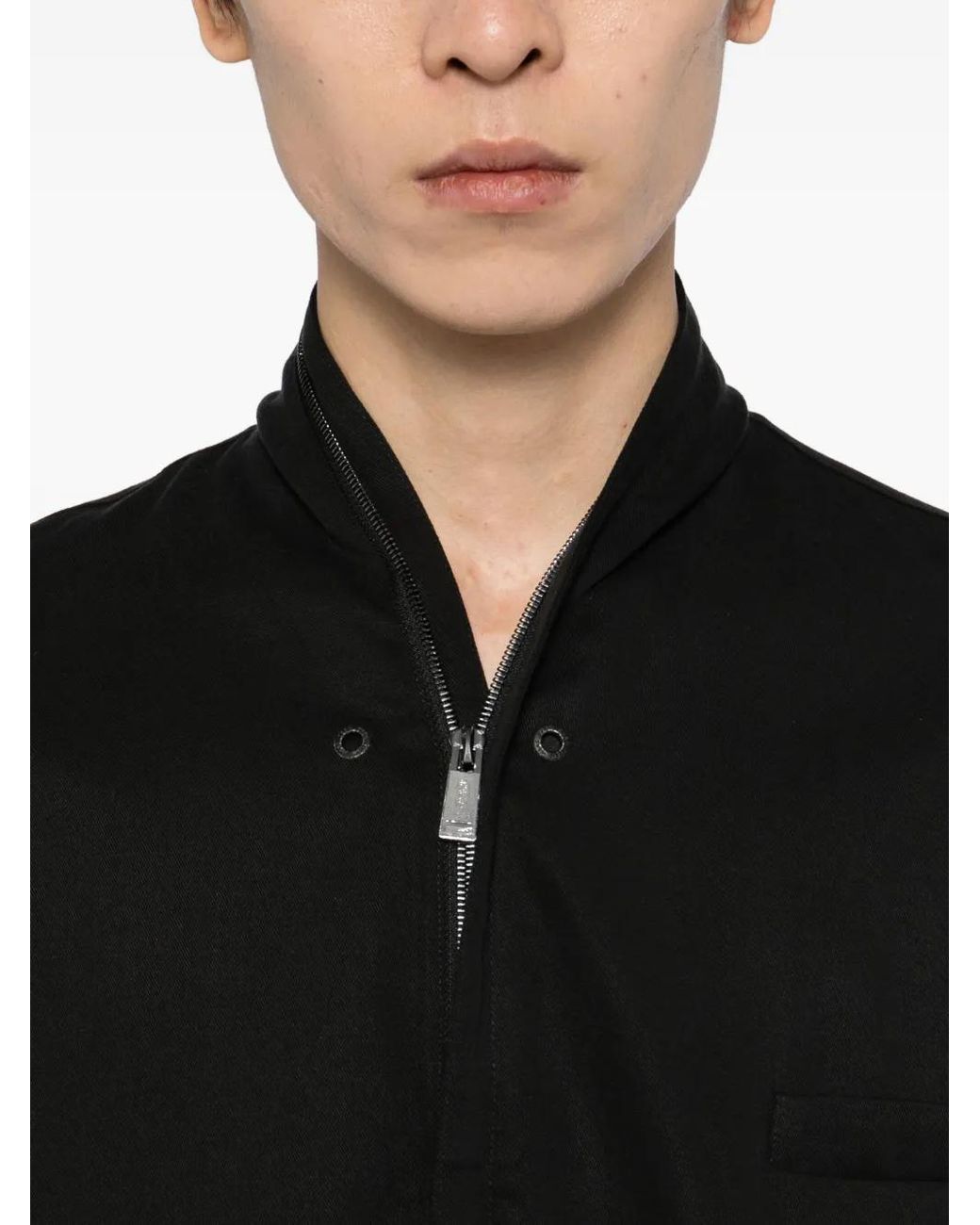TEAM WANG design Black Raw-Edge Jacket