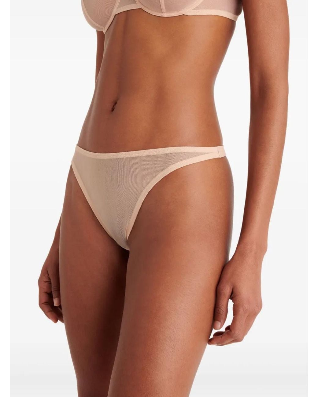 Eres Promesse Doorzichtige Mesh Tanga in het Natural