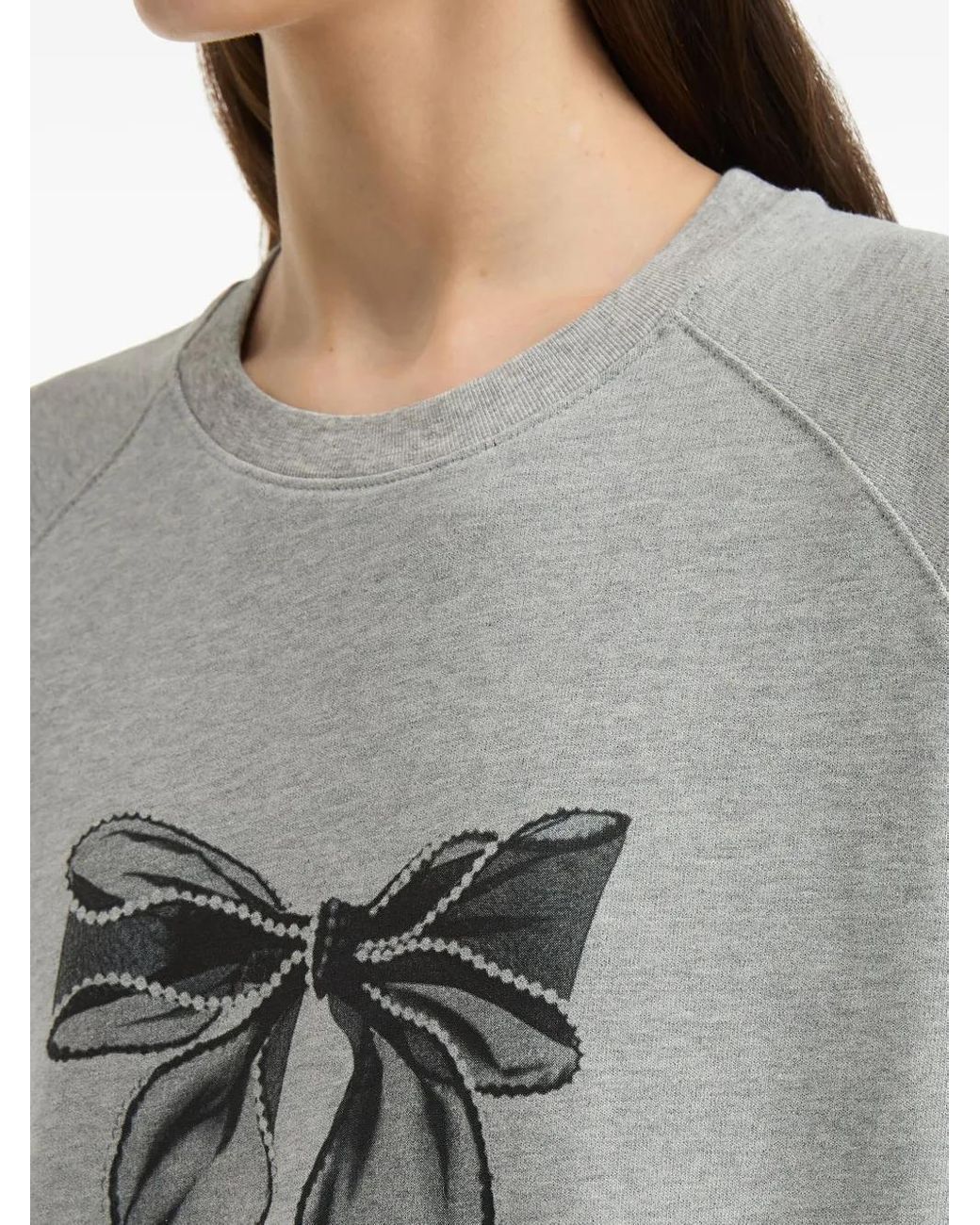 B+ AB Gray Bow-Print Sweatshirt