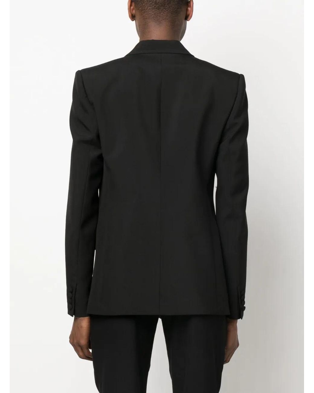 Valentino Garavani Black Logo-Patch Single-Breasted Blazer for men