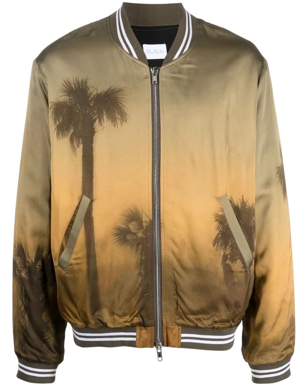 BLUE SKY INN Green Palm Tree-Print Bomber Jacket for men
