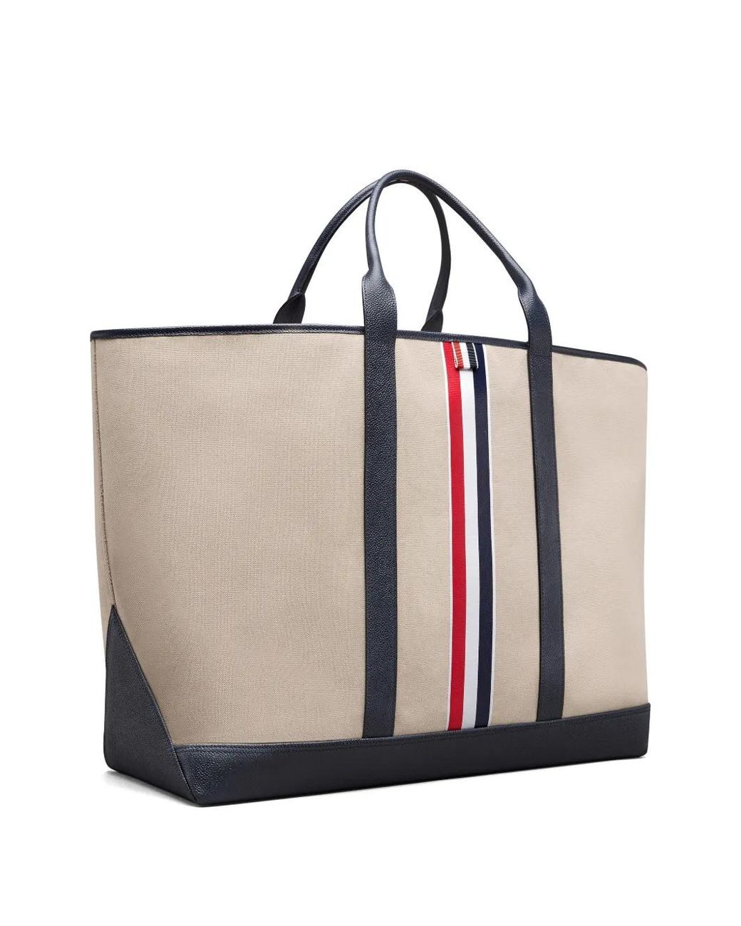 Thom Browne White Rwb Stripe Oversized Tool Tote