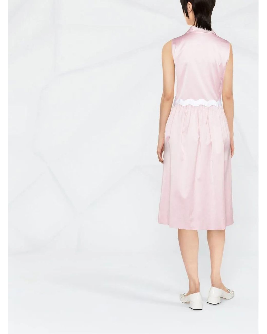 Moschino Pink Pleated Sleeveless Mini Dress