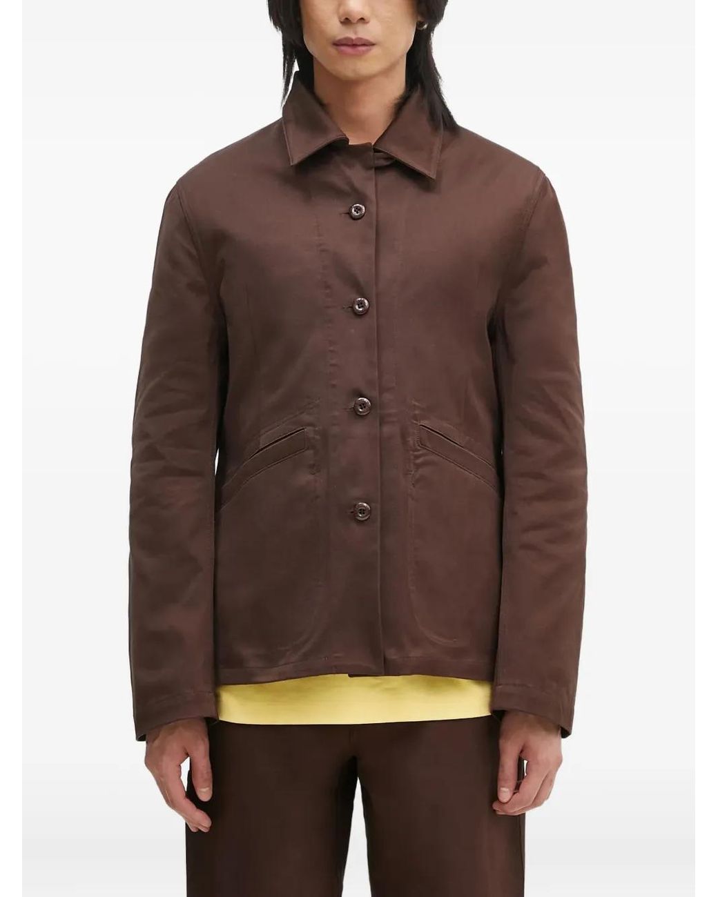 KENZO Brown Reversible Buttoned Jacket for men
