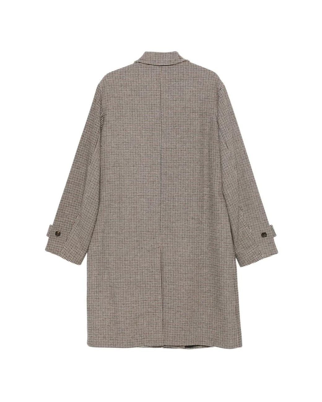 Hevò Gray Loconia Houndstooth-Pattern Coat for men