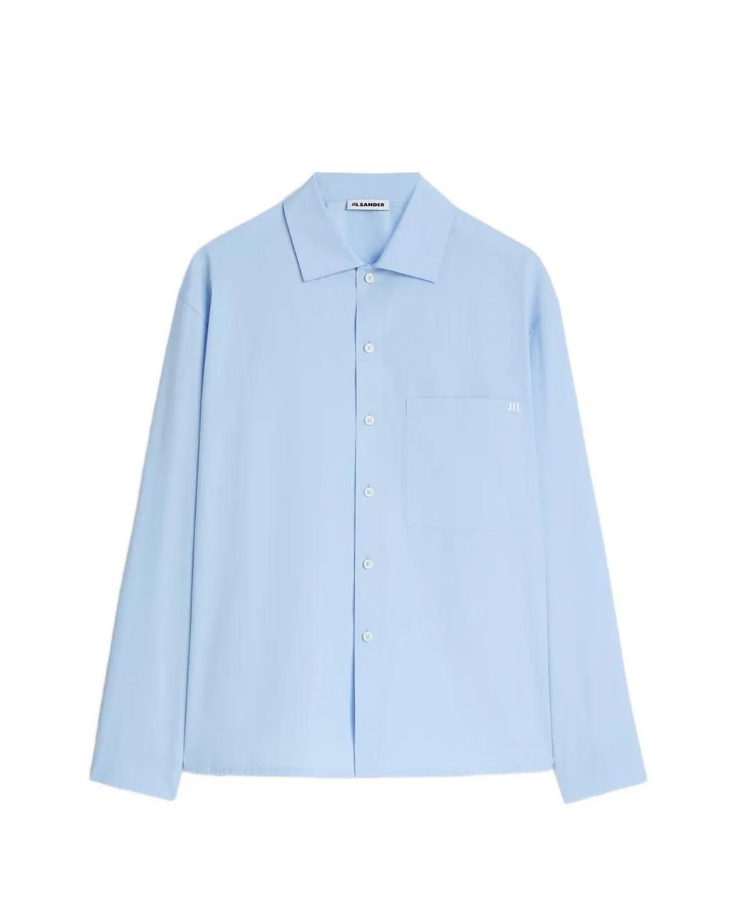 Jil Sander Blue Logo-Embroidered Shirt for men