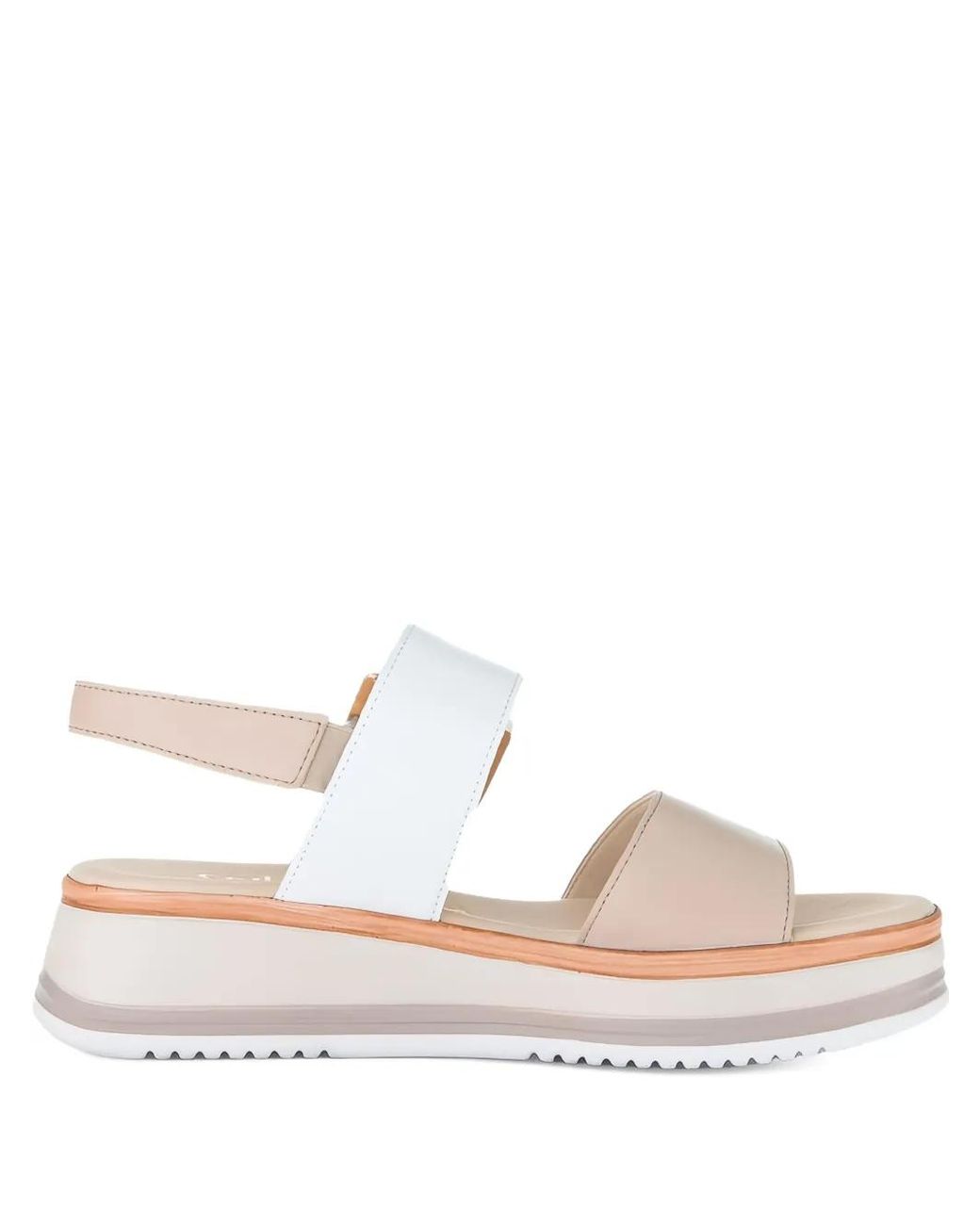 Gabor White Slingback Platform Sandals