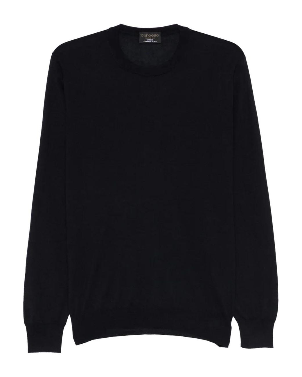 Dell'Oglio Black Panelled Crew Neck Sweater for men