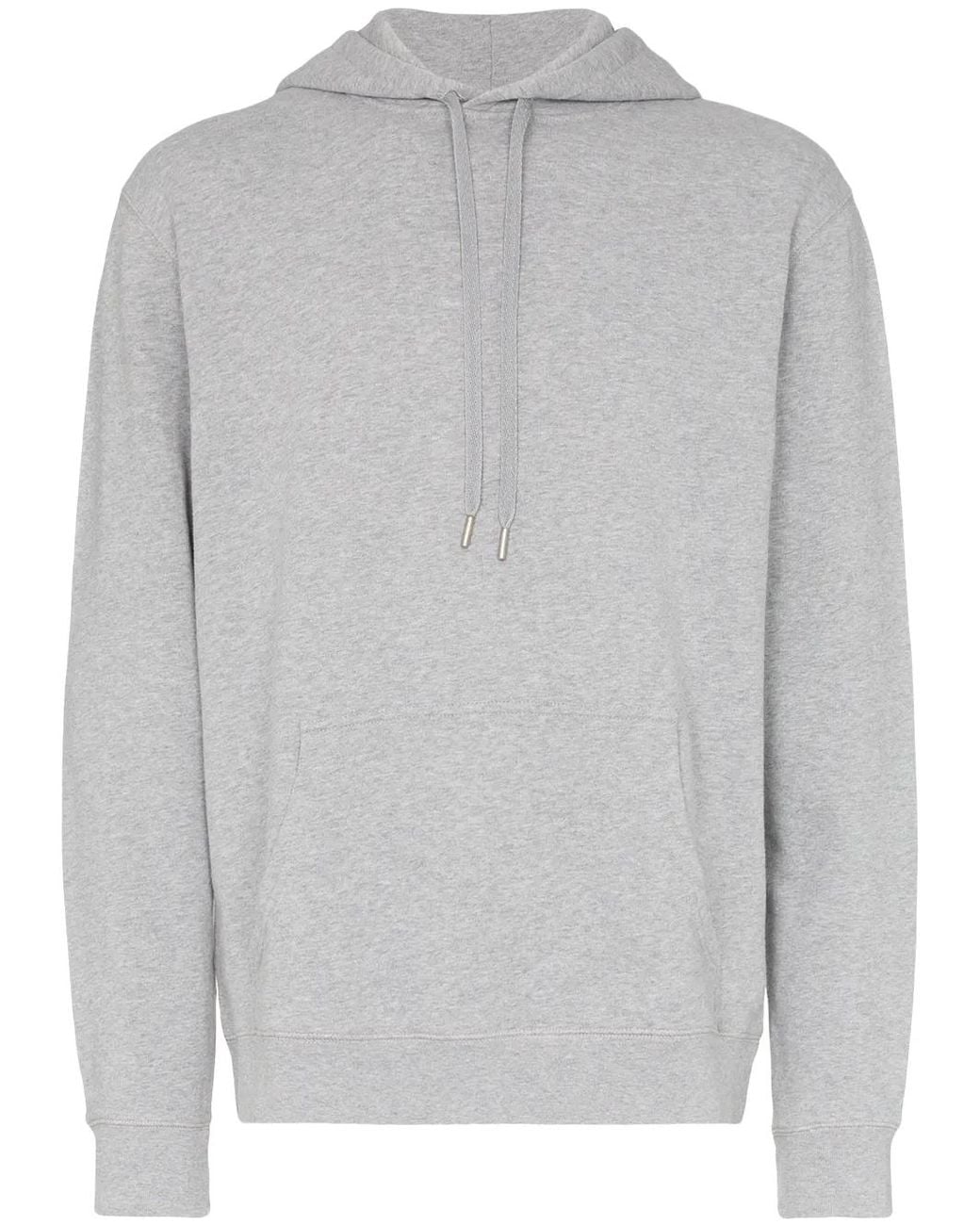Sunspel Gray Overhead Loopback Hoodie for men