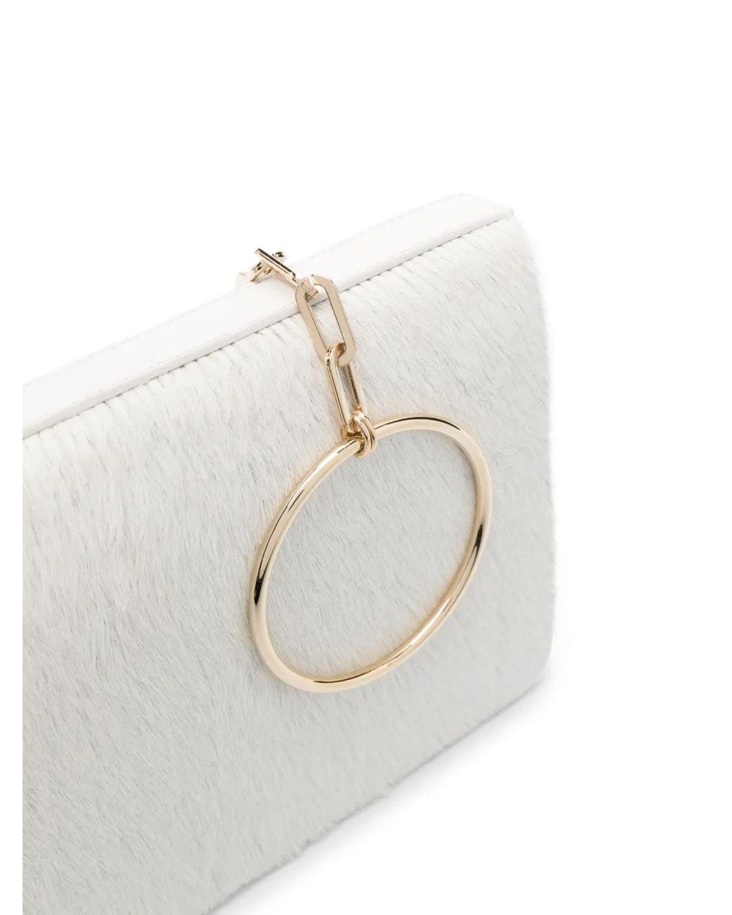 Calcaterra White Shearling Shoulder Bag