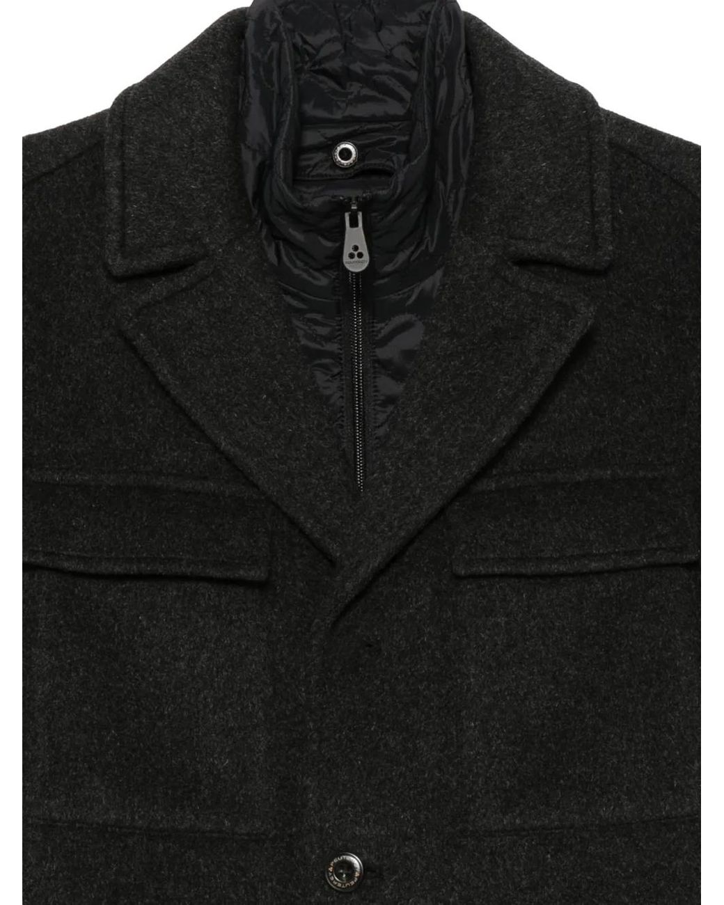 Peuterey Black Single-Breasted Coat for men