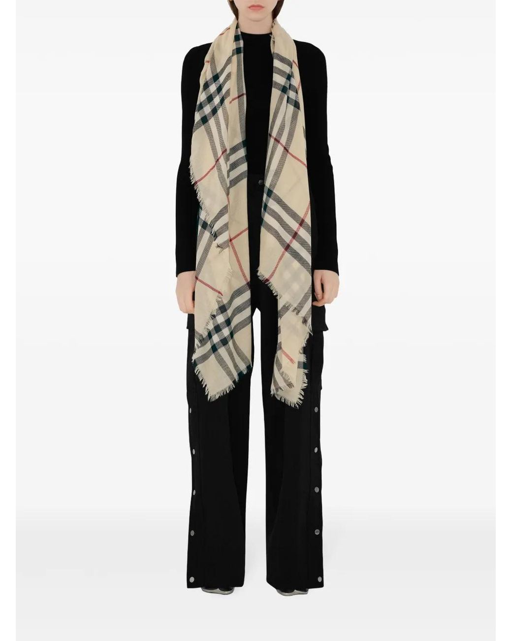 Burberry Multicolor Check Motif Scarf