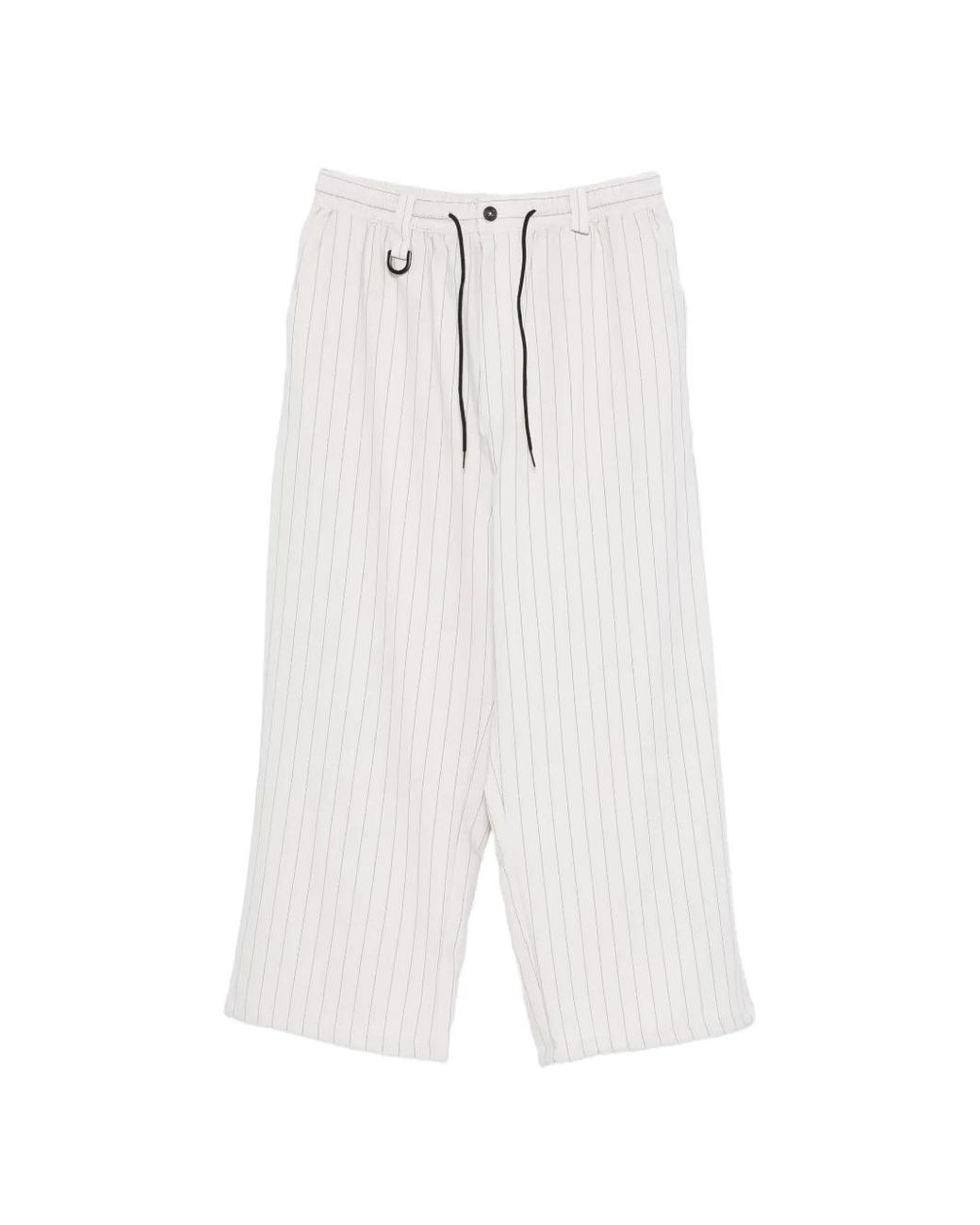 Y-3 Sport Uniform Broek Met Wijde Pijpen En Krijtstreep in het White voor heren