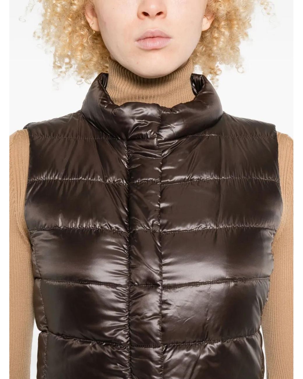 Herno Brown Quilted Sleeveless Vest