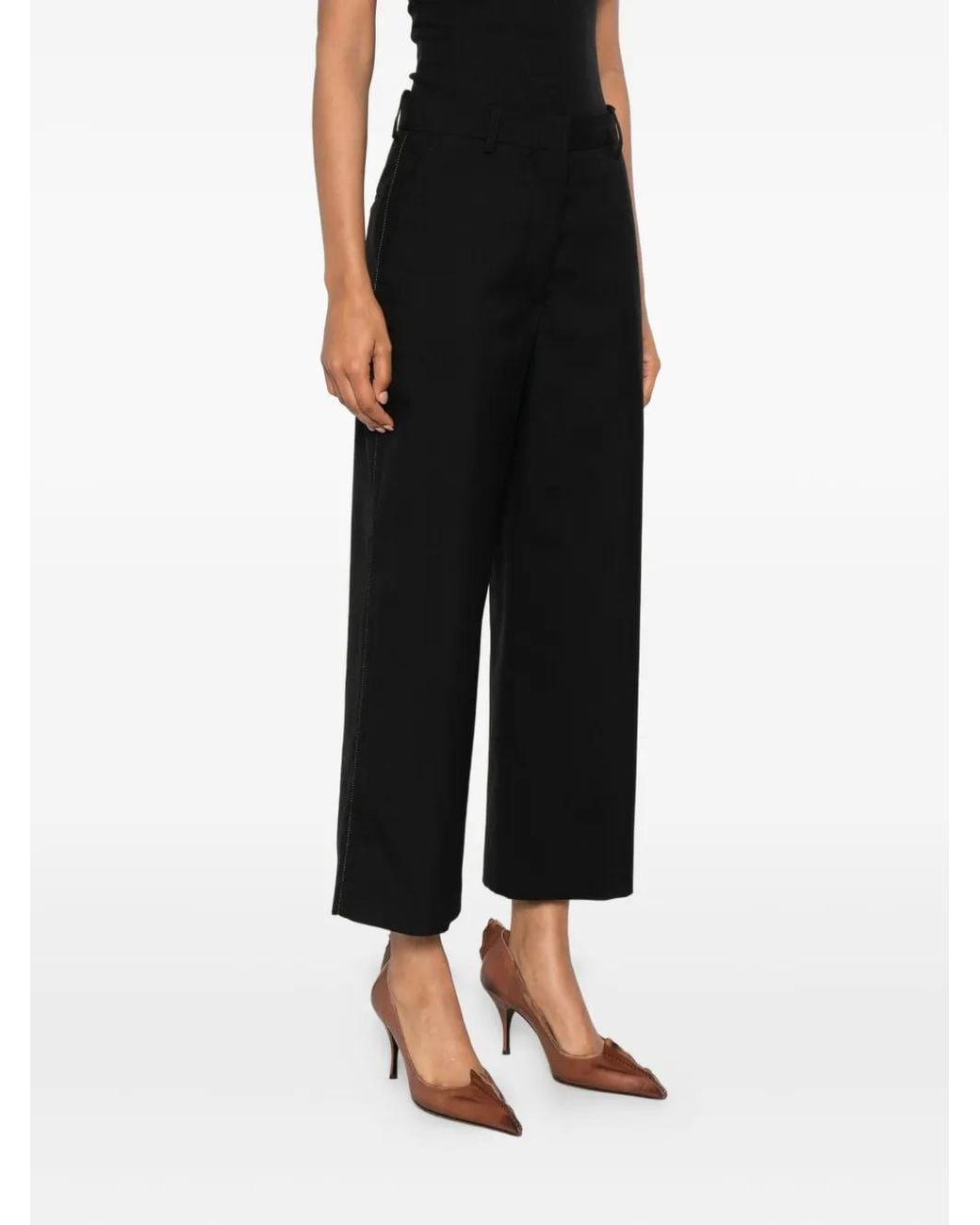 Marni Black Side-Pockets Straight Trousers