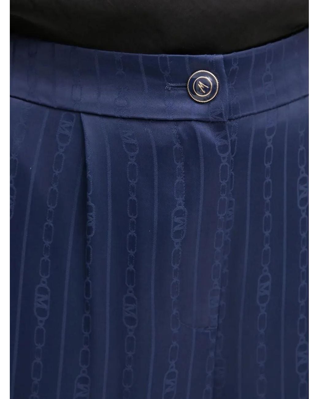 Guess Blue Button-Fastening Pattern Trousers