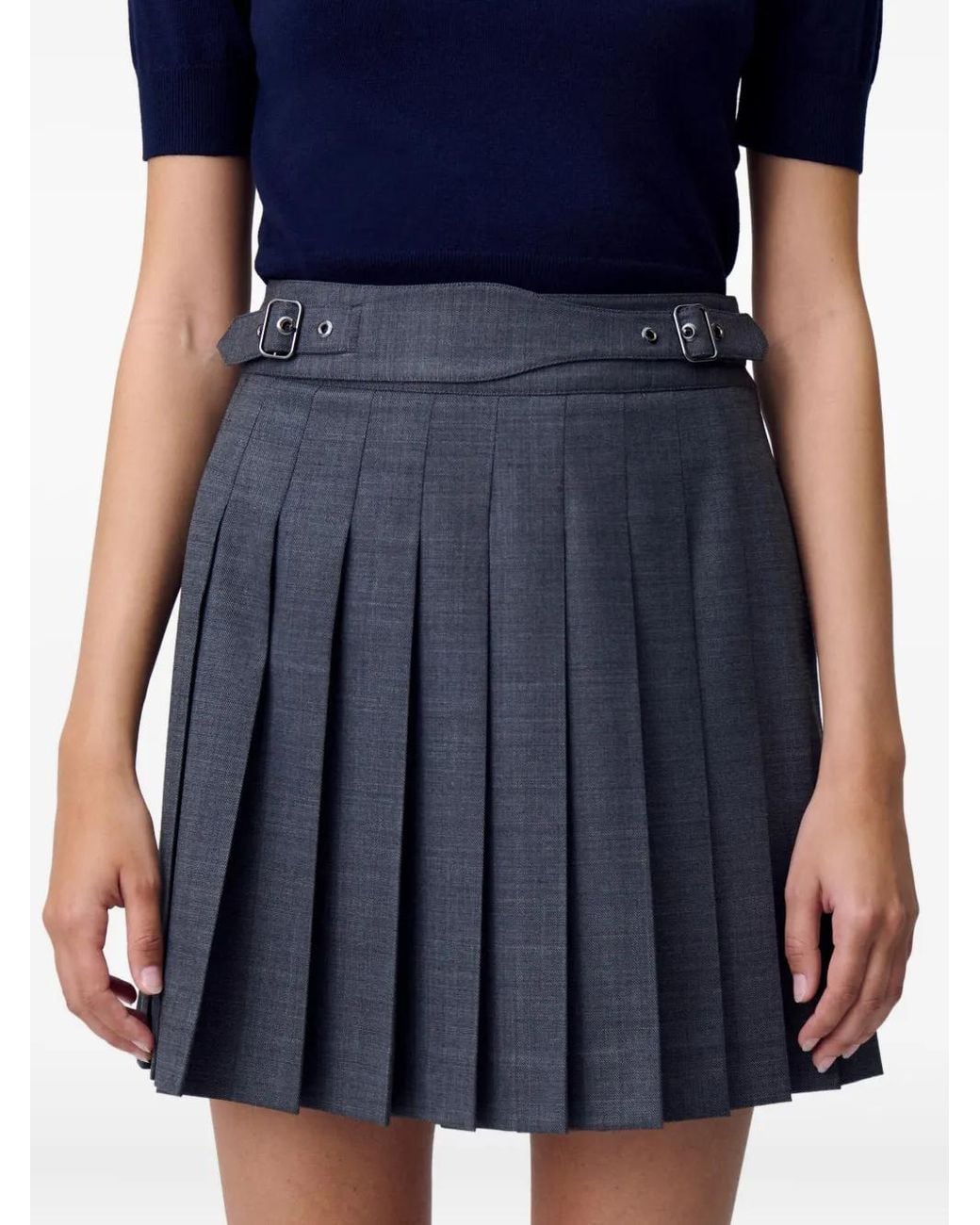 Minijupe Plissée Claudie Pierlot en coloris Gray