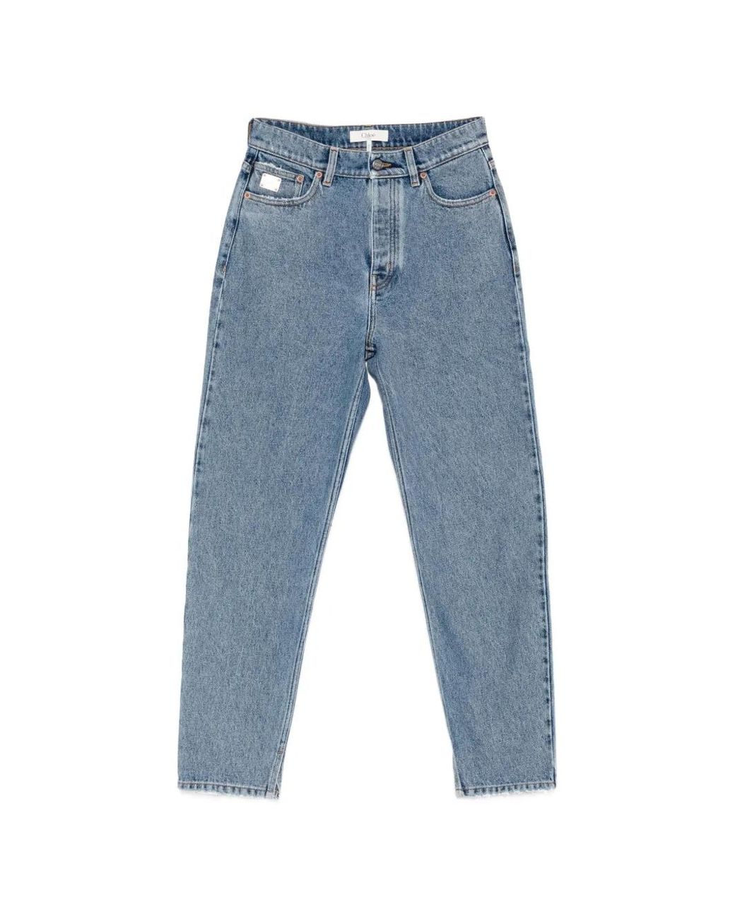 Chloé Blue High-Waisted Tapered Jeans