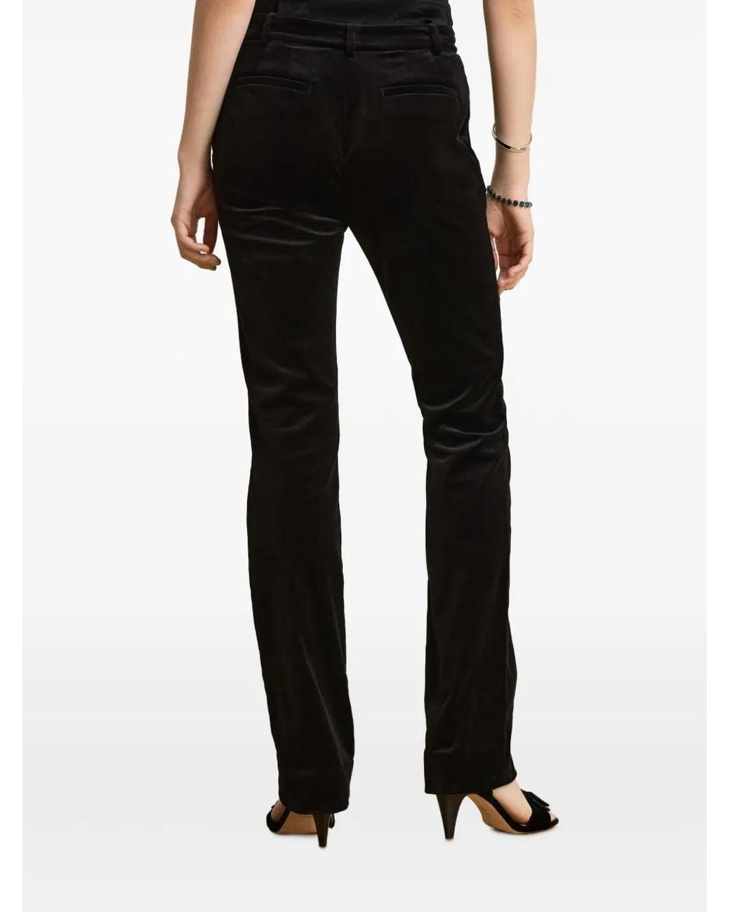 Ralph Lauren Black Korette Velvet-Effect Trousers