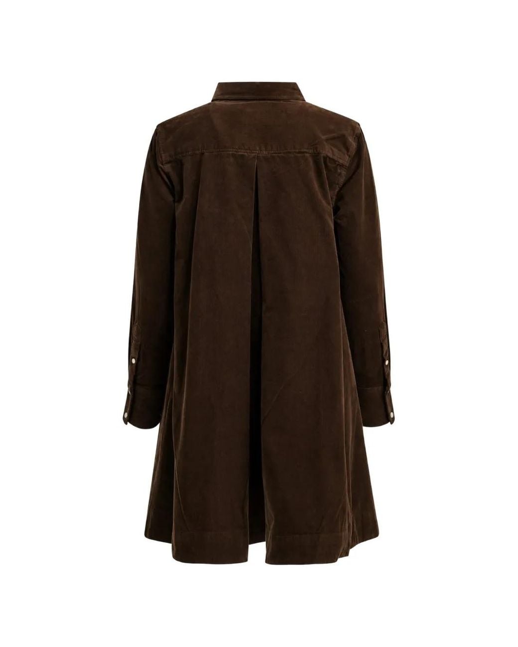 Polo Ralph Lauren Corduroy Pleated Shirt Dress in Brown | Lyst