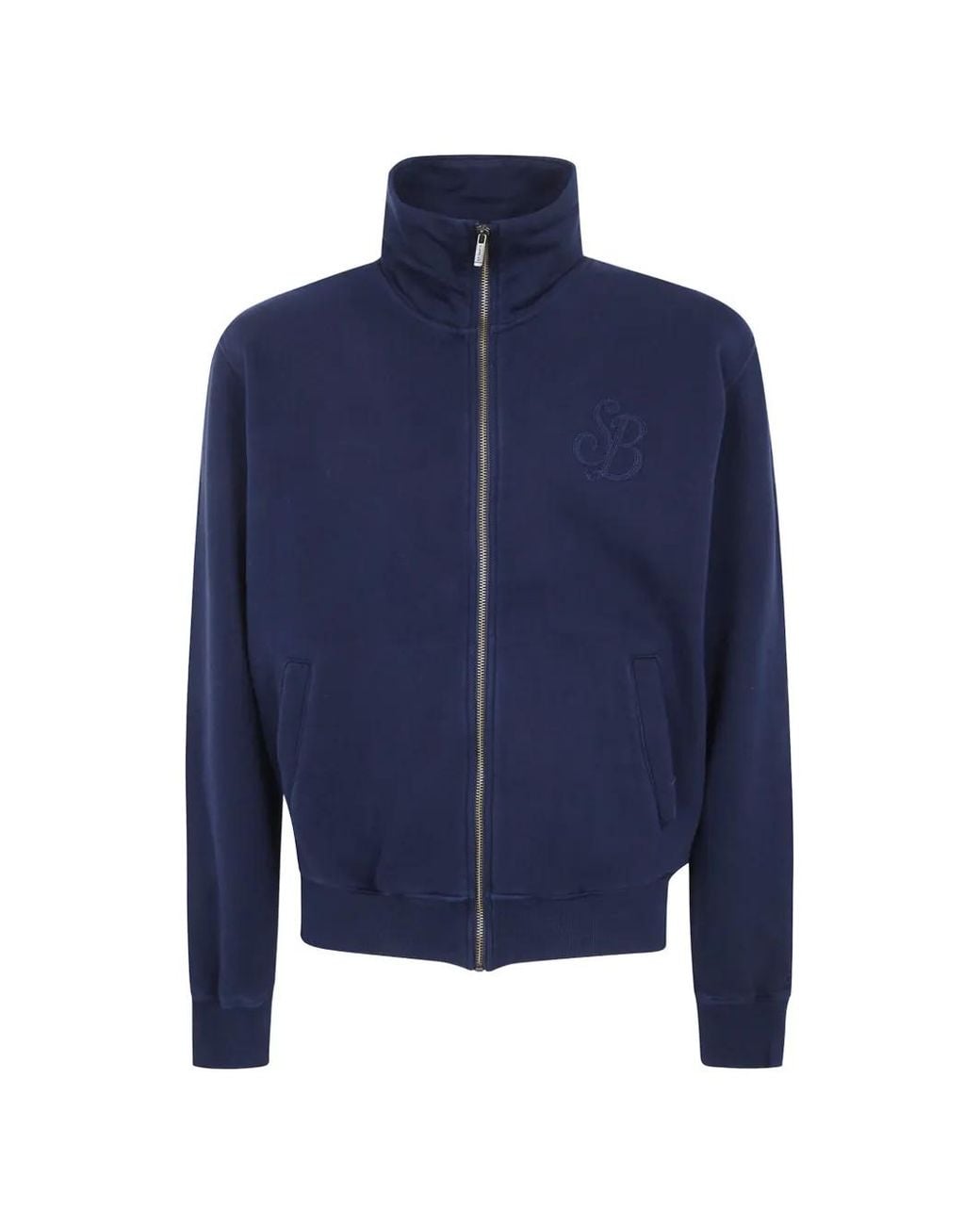 Mc2 Saint Barth Blue Wilton Logo-Embroidered Zip-Up Sweatshirt for men