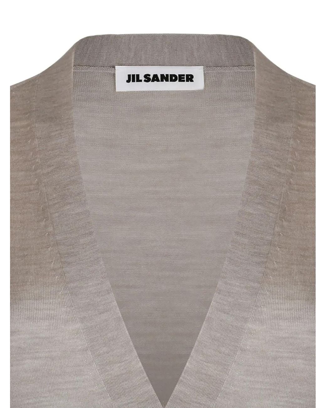 Jil Sander Gray Button-Up Cardigan