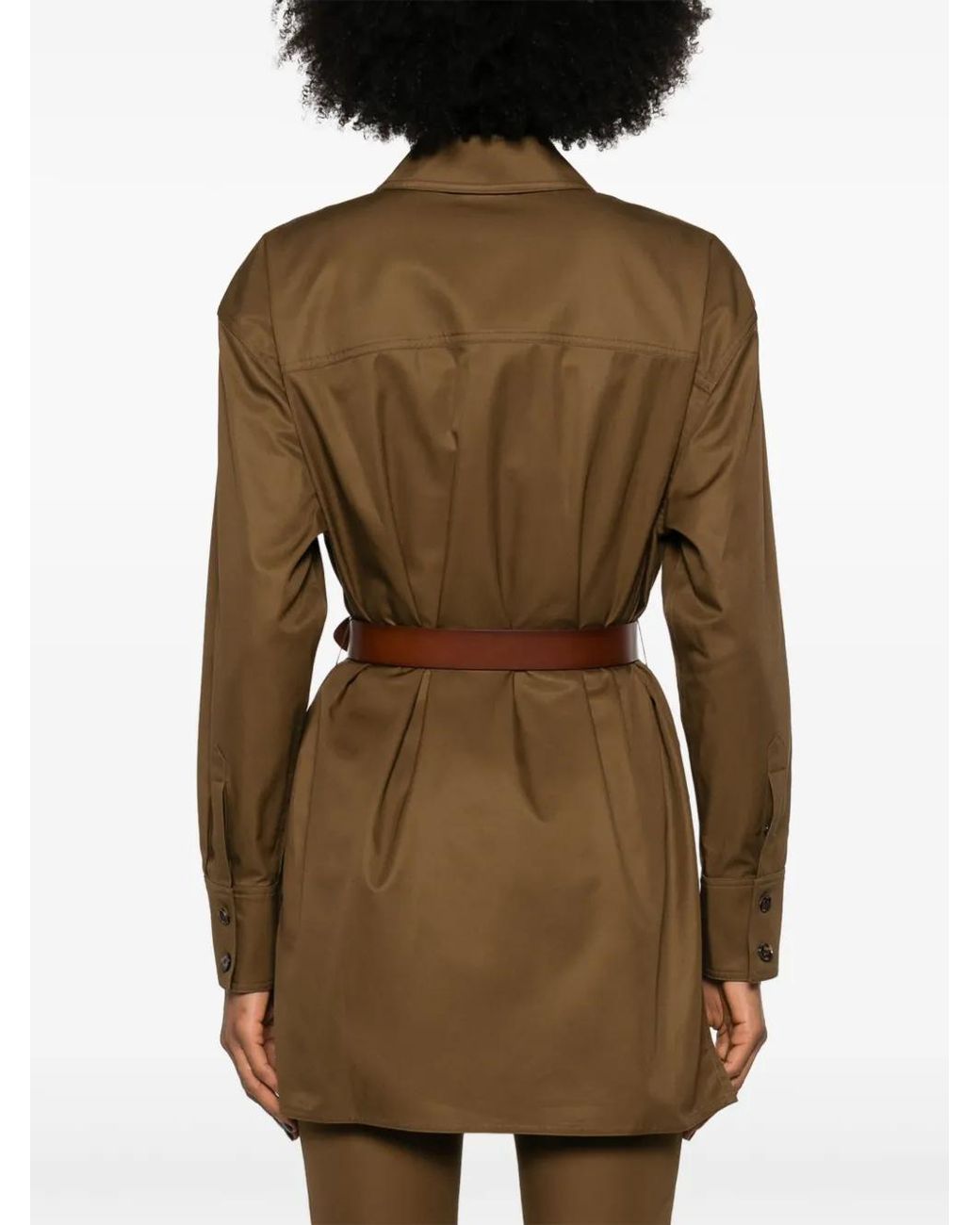 Saint Laurent Green Saharienne Belted Shirt