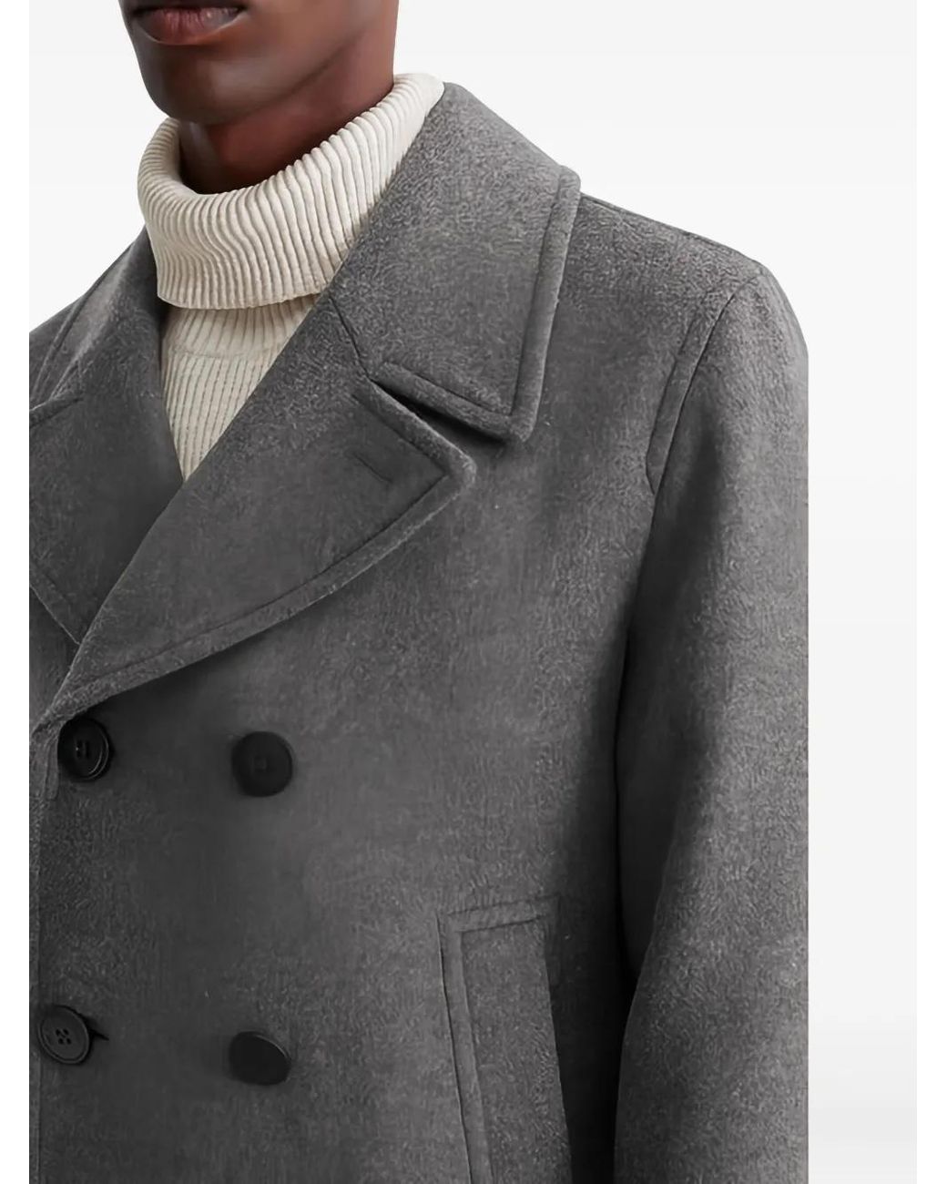 Marc O' Polo Gray Double-Breasted Peacoat for men