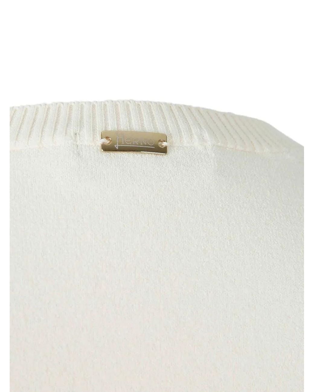 Herno White Ribbbed-Trim Vest