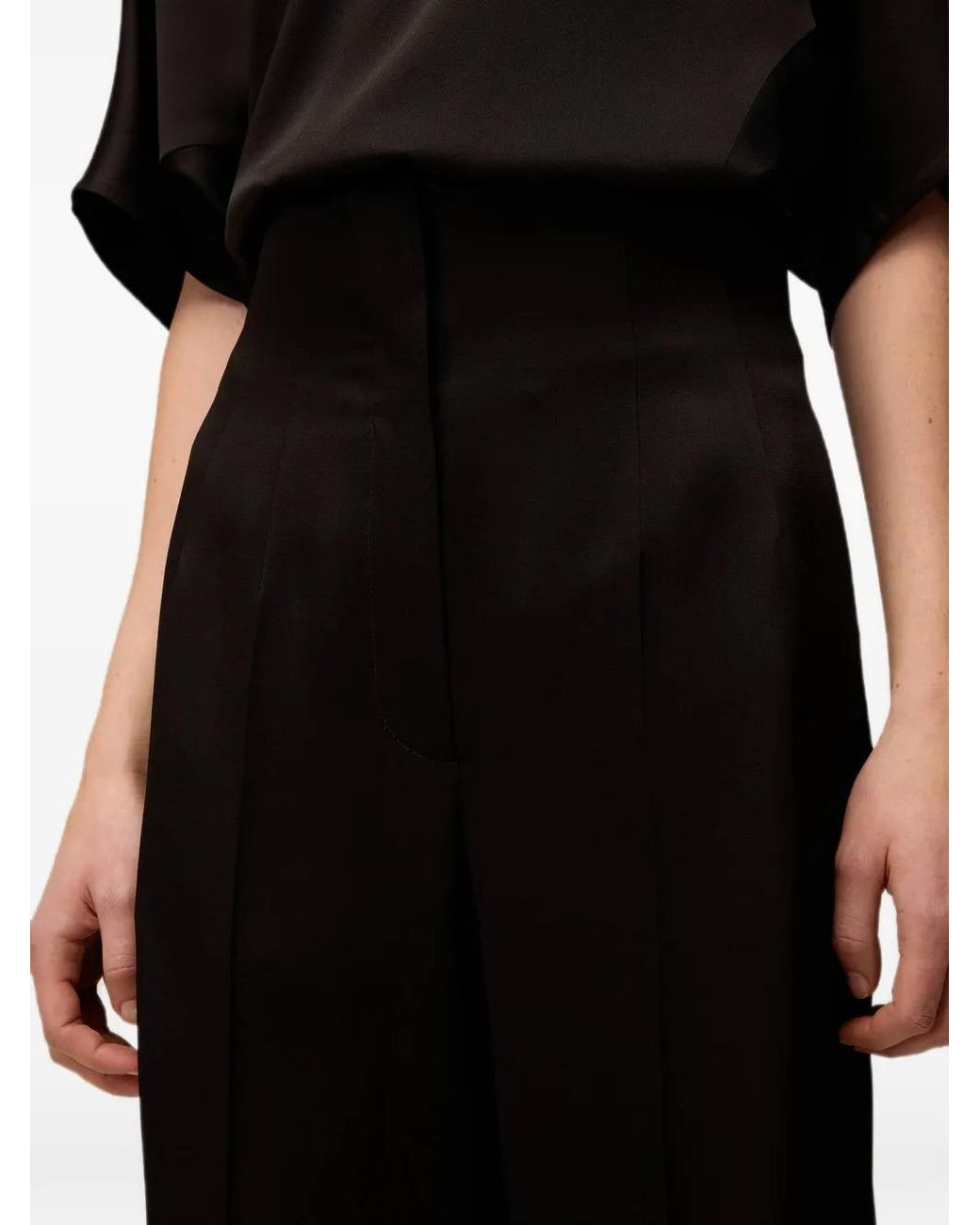 RETORI Black High-Waisted Wide-Leg Trousers