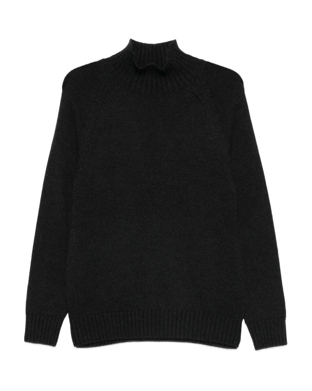 Eleventy Black High-Neck Wool Sweater for men